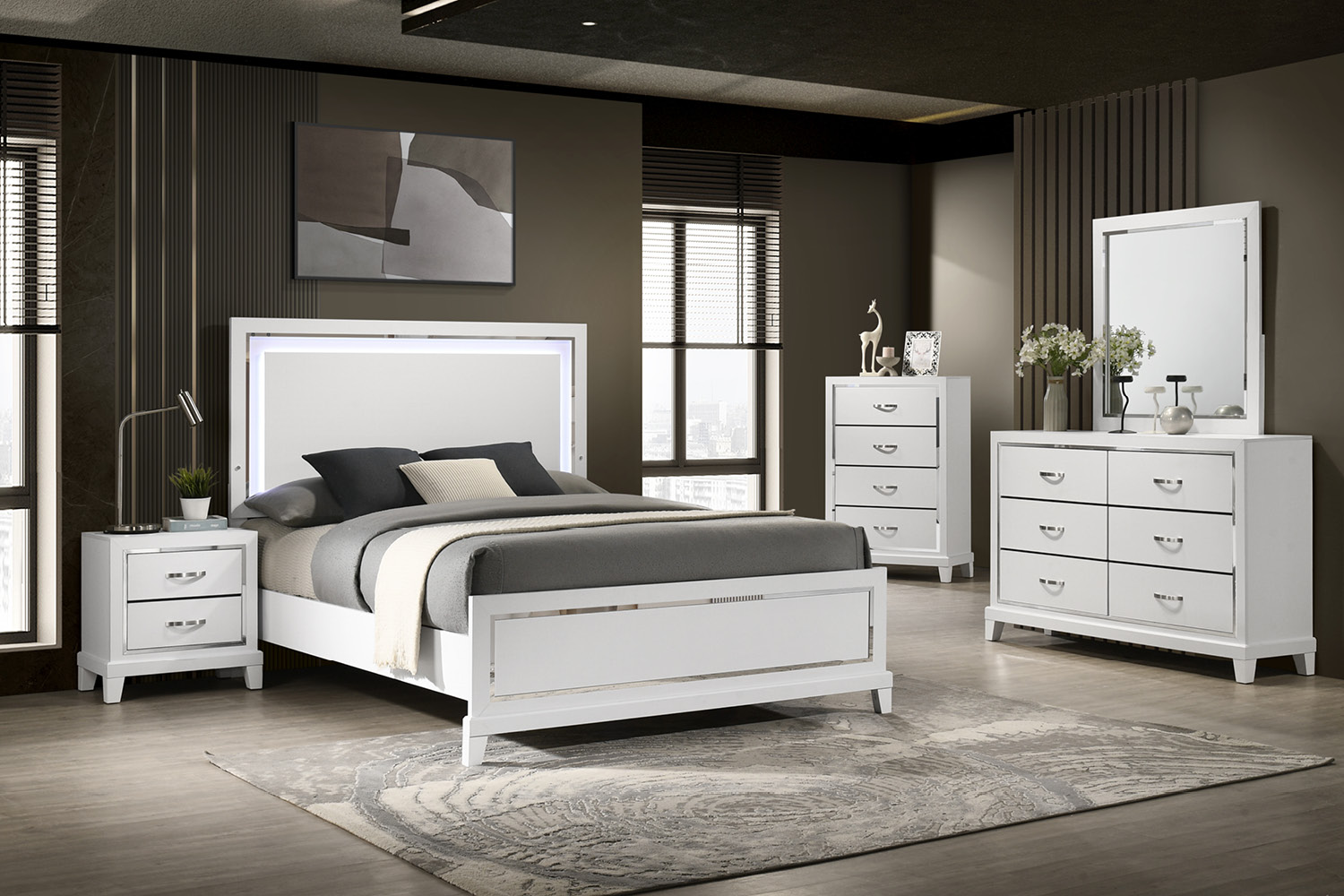 Fendi Bedroom #0372A (QB-NS-CH-DR-MR)