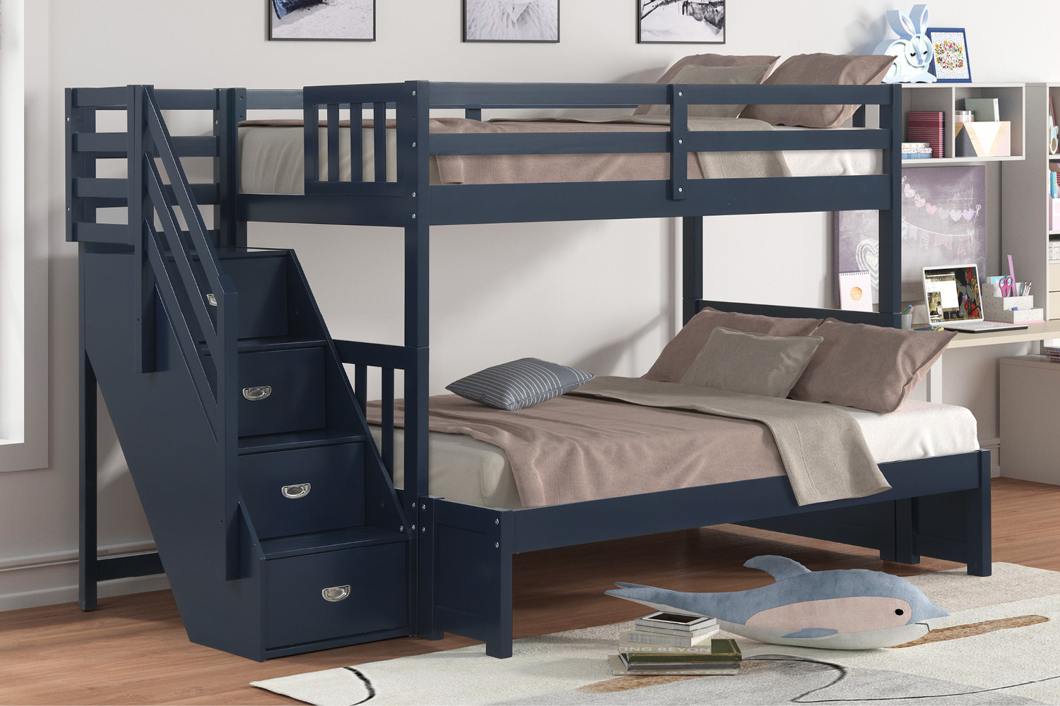 Billy Bunk bed #B917N (Stair Bunk with T/F Conversion)
