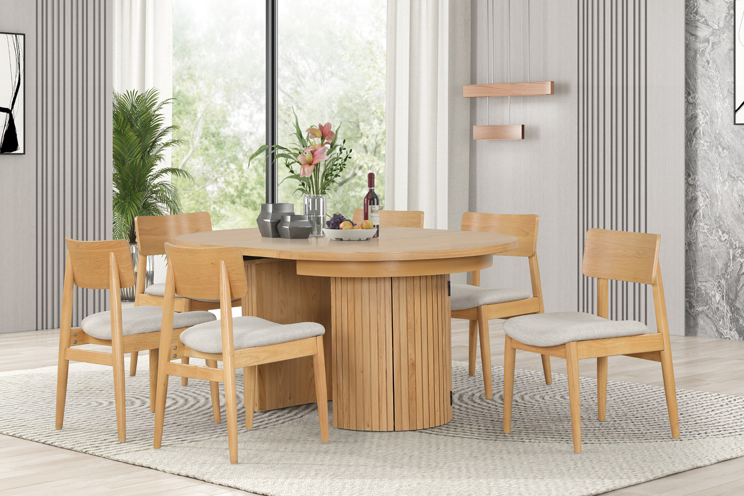 Leafy Dining #8609D (Extension Table + Extension Bench) - Image 4