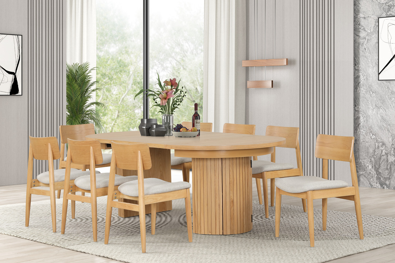 Leafy Dining #8609D (Extension Table + Extension Bench) - Image 5