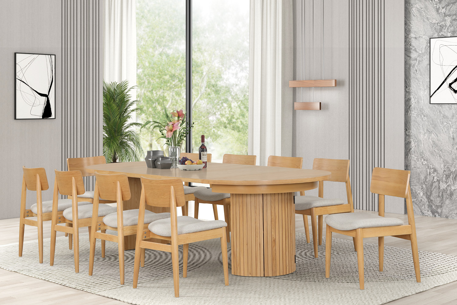Leafy Dining #8609D (Extension Table + Extension Bench) - Image 6