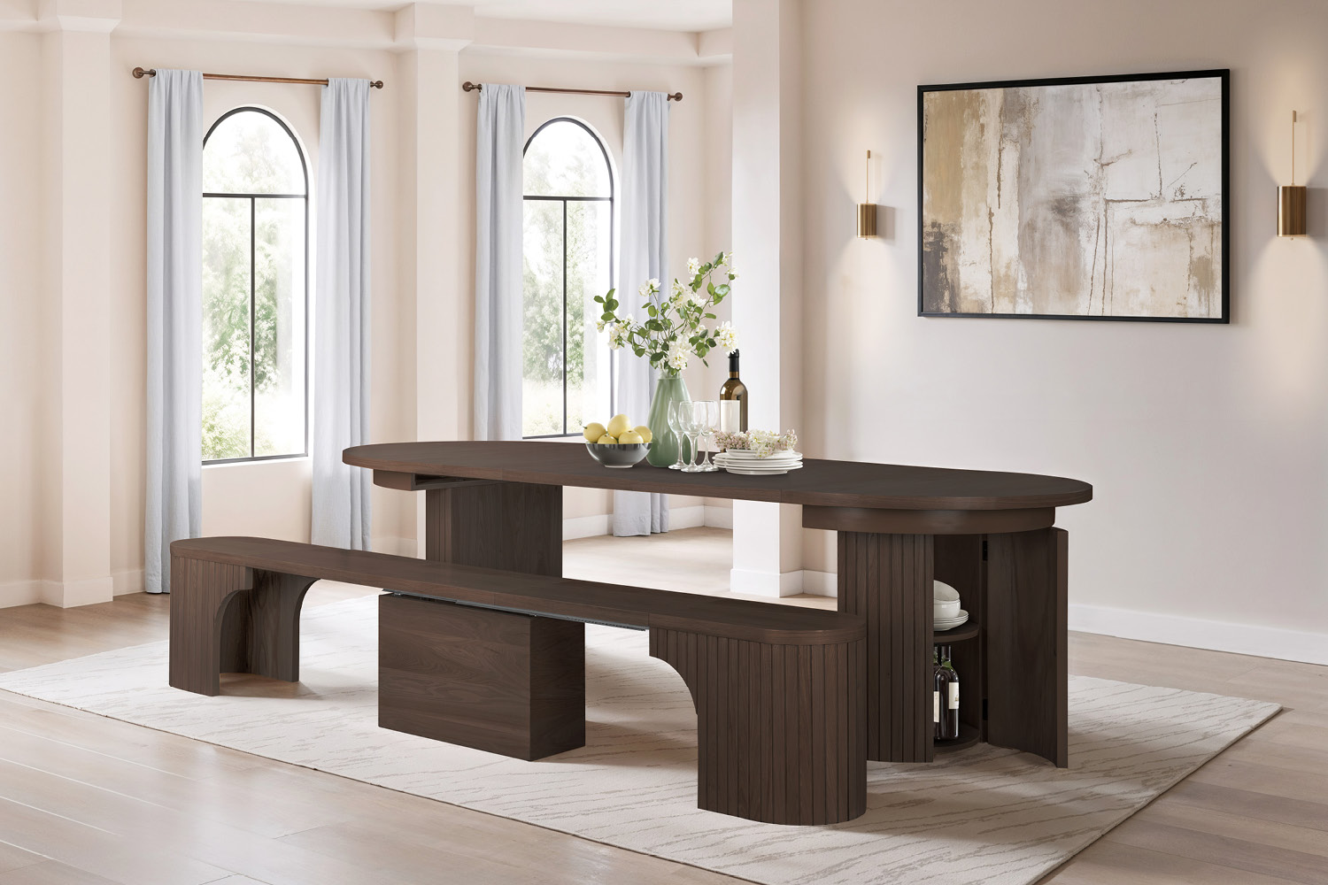 Exten Dining #8610D (Extension Table + Extension Bench)