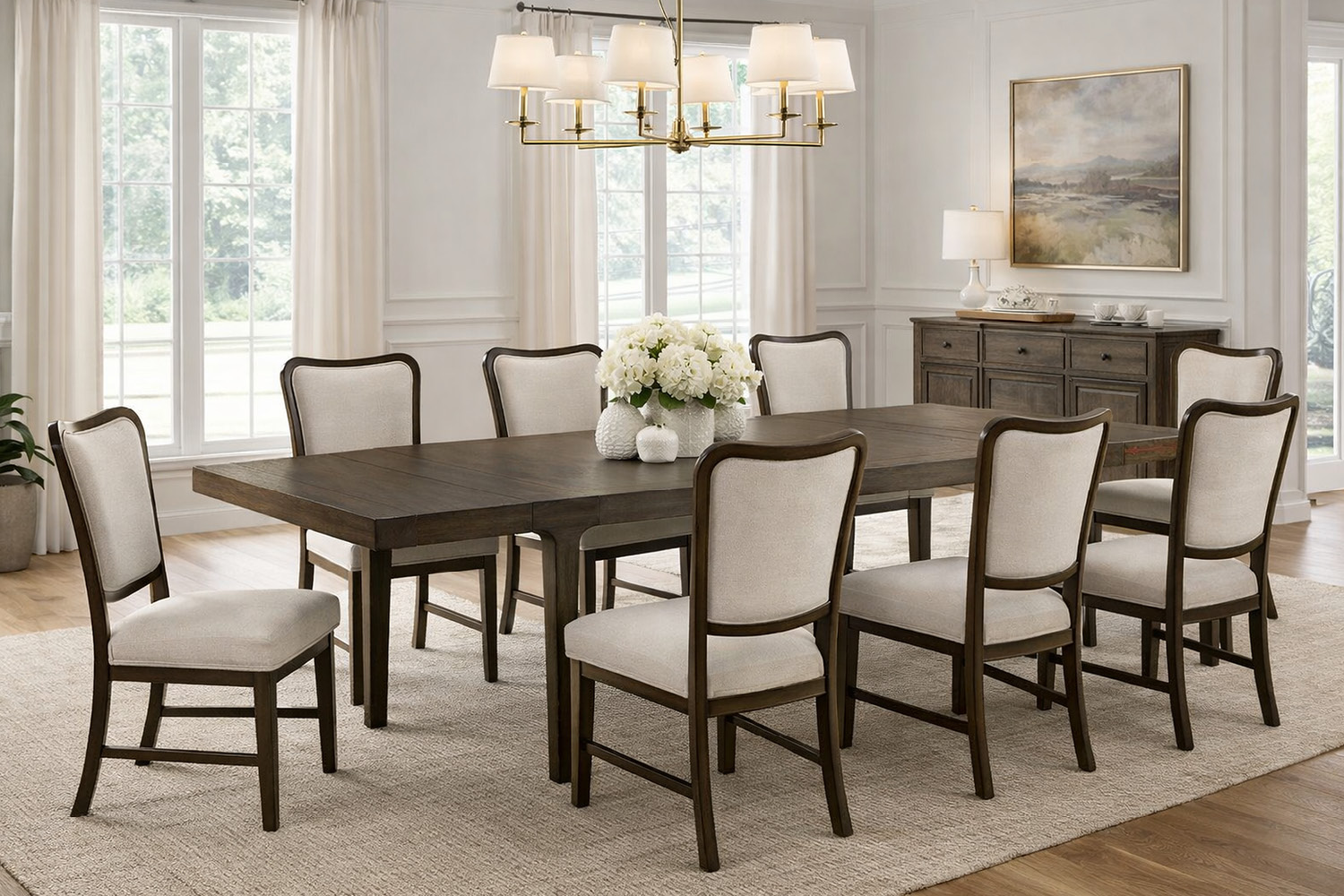 Aiden Dining #0530D (Table + 8 Chairs)
