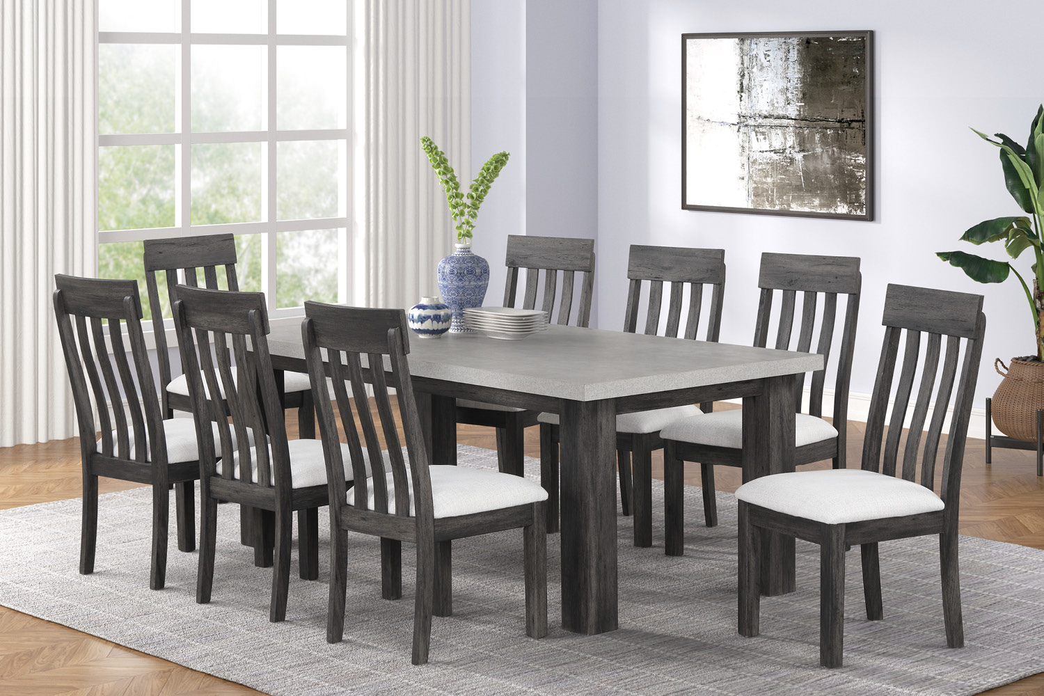 Terah Dining #0451D (Table + 8 Chairs)