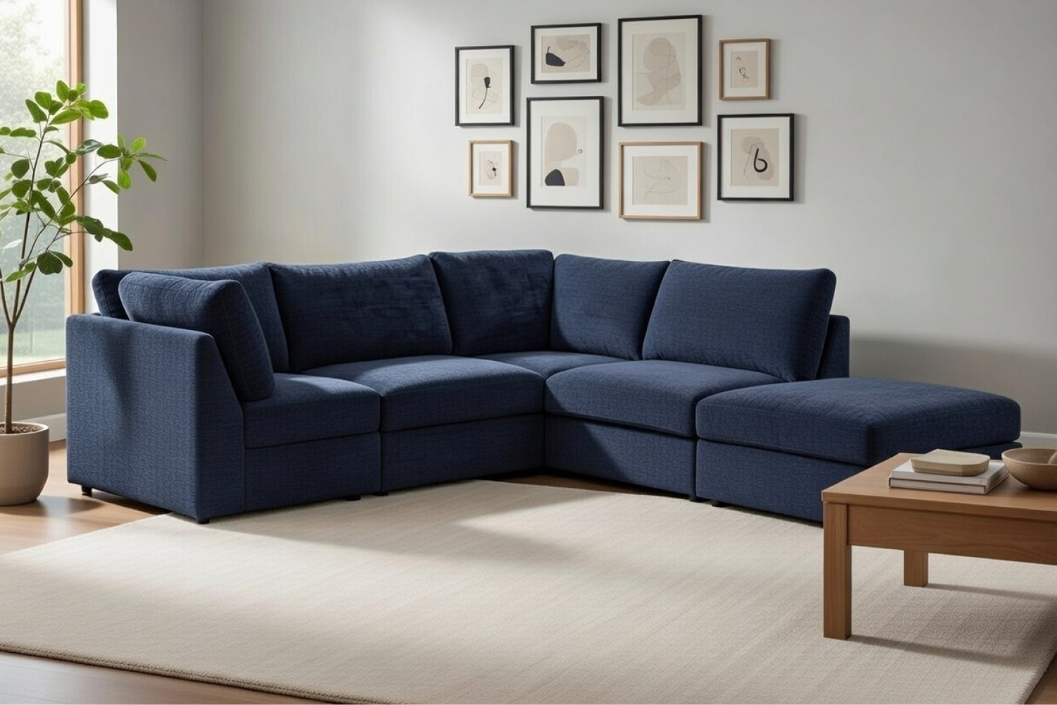 Ariel #U7445S (5 Piece Modular *2 Armless, 2 Corners & Ottoman) - Image 2