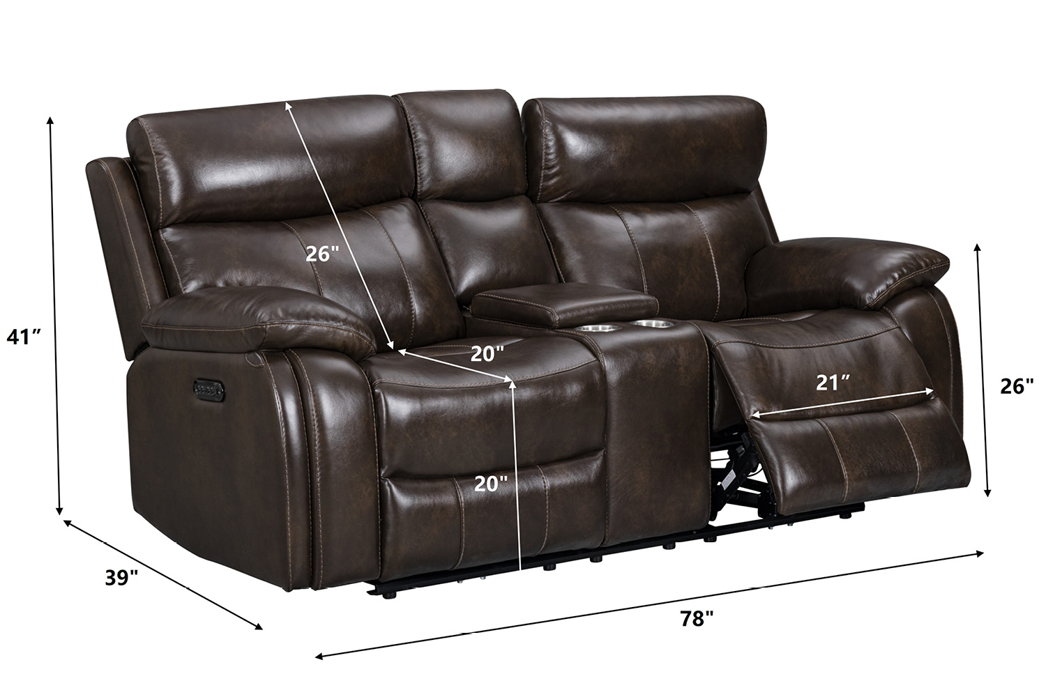 Fabio #U83113 (Leather P2 Power Motion Sofa) - Image 4