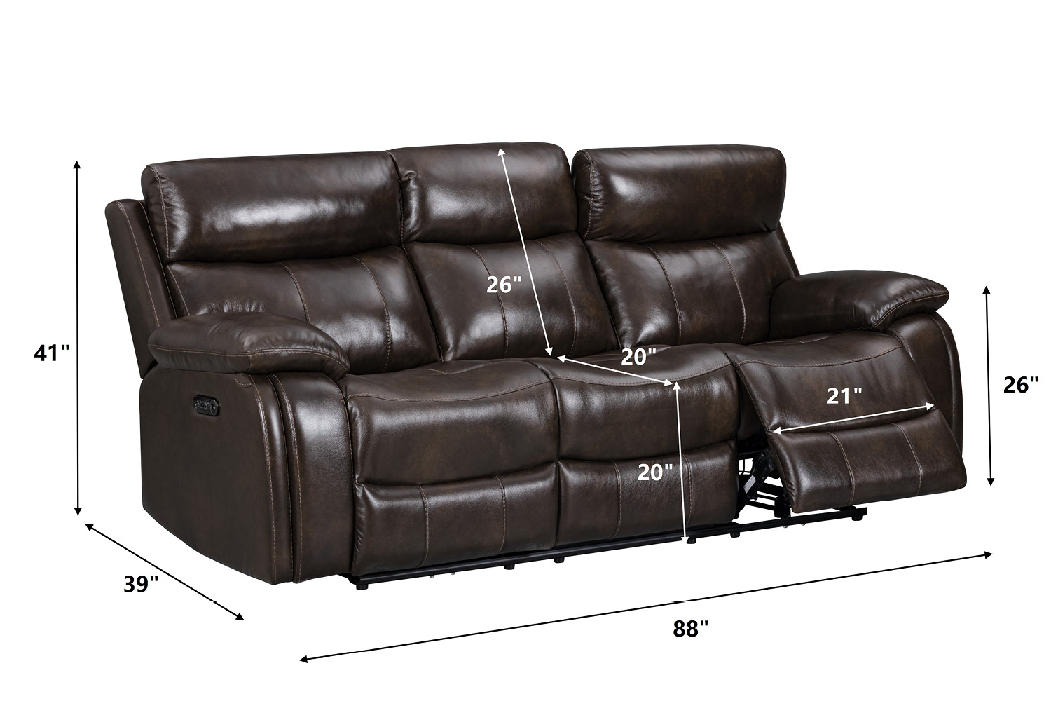 Fabio #U83113 (Leather P2 Power Motion Sofa) - Image 6