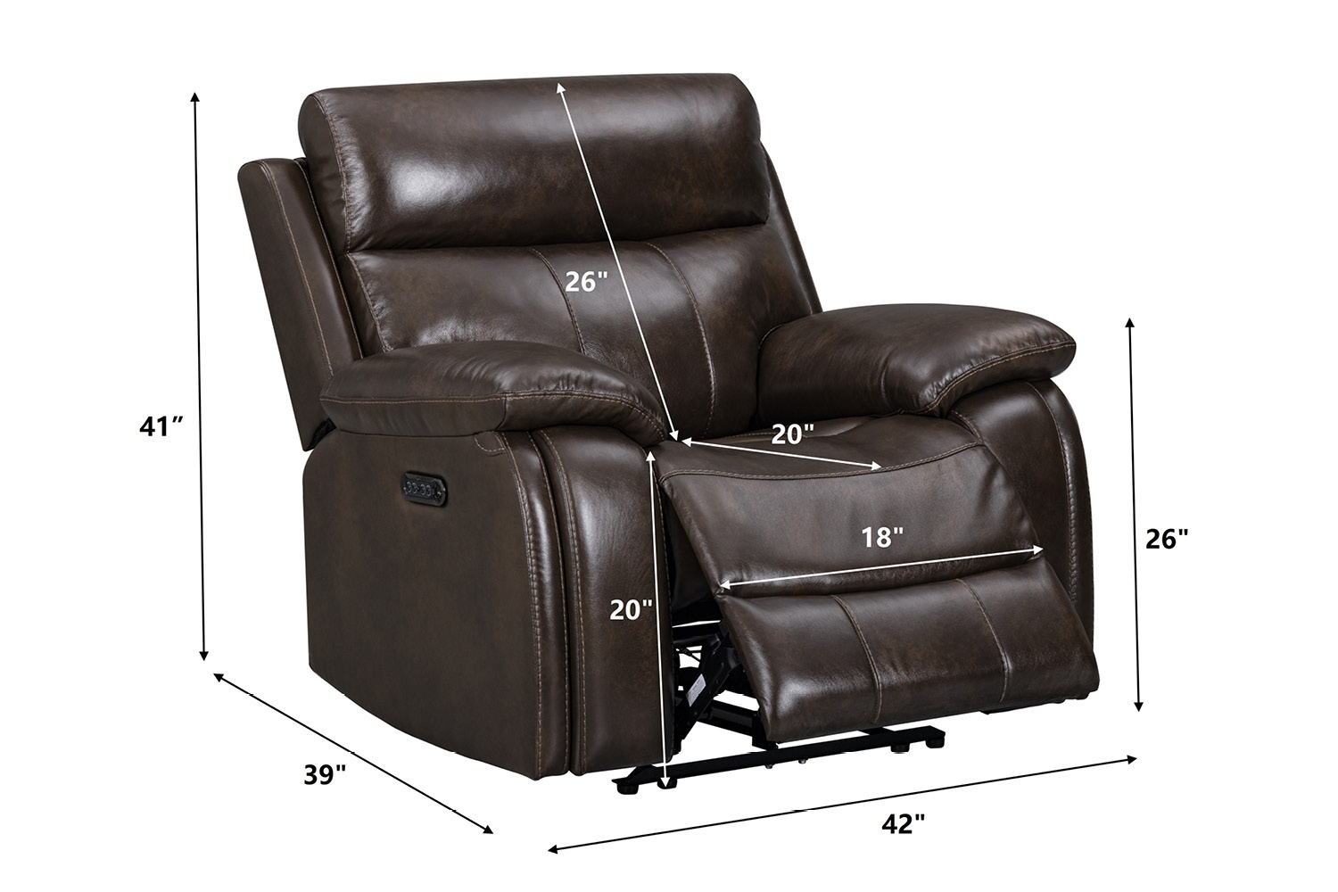 Fabio #U83113 (Leather P2 Power Motion Sofa) - Image 8
