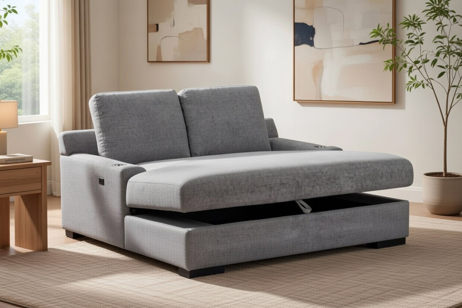 Bryce #U7323H (Sofa with Storage, 2 SS Cupholders & USB) - Image 3