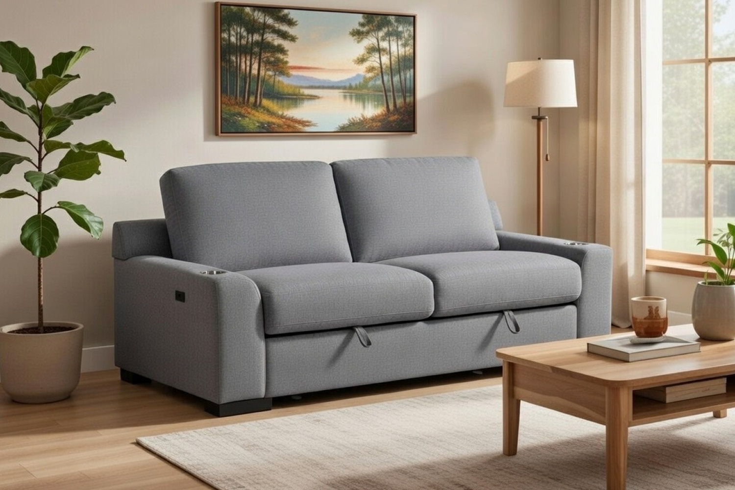Bryce #U7323H (Sofa with Storage, 2 SS Cupholders & USB)